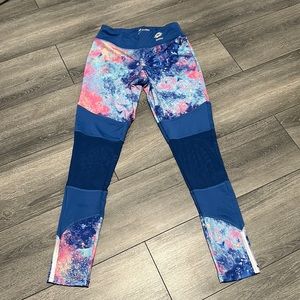 Blue and Pink Lotto Leggings Size Small